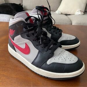 Nike Air Jordan High Top Women’s Sneakers Black Burgundy Grey 9 Kicks